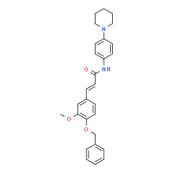 ChemSpider 2D Image | (2E)-3-[4-(Benzyloxy)-3-methoxyphenyl]-N-[4-(1-piperidinyl)phenyl]acrylamide | C28H30N2O3