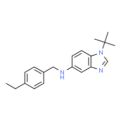 ChemSpider 2D Image | N-(4-Ethylbenzyl)-1-(2-methyl-2-propanyl)-1H-benzimidazol-5-amine | C20H25N3