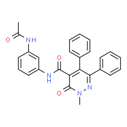 ChemSpider 2D Image | N-(3-Acetamidophenyl)-2-methyl-3-oxo-5,6-diphenyl-2,3-dihydro-4-pyridazinecarboxamide | C26H22N4O3