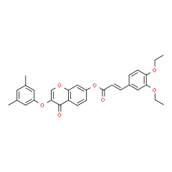 ChemSpider 2D Image | 3-(3,5-Dimethylphenoxy)-4-oxo-4H-chromen-7-yl (2E)-3-(3,4-diethoxyphenyl)acrylate | C30H28O7