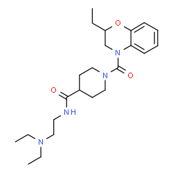 ChemSpider 2D Image | N-[2-(Diethylamino)ethyl]-1-[(2-ethyl-2,3-dihydro-4H-1,4-benzoxazin-4-yl)carbonyl]-4-piperidinecarboxamide | C23H36N4O3