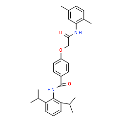ChemSpider 2D Image | N-(2,6-Diisopropylphenyl)-4-{2-[(2,5-dimethylphenyl)amino]-2-oxoethoxy}benzamide | C29H34N2O3
