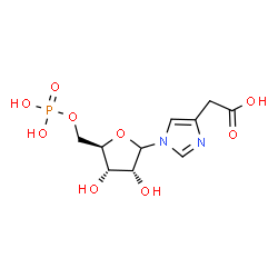ChemSpider 2D Image | [1-(5-phosphoribosyl)imidazol-4-yl]acetic acid | C10H15N2O9P