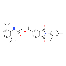 ChemSpider 2D Image | 2-[(2,6-Diisopropylphenyl)amino]-2-oxoethyl 2-(2,4-dimethylphenyl)-1,3-dioxo-5-isoindolinecarboxylate | C31H32N2O5