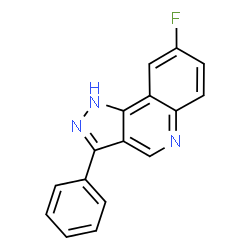 ChemSpider 2D Image | 8-Fluoro-3-phenyl-1H-pyrazolo[4,3-c]quinoline | C16H10FN3