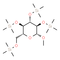 ChemSpider 2D Image | Methyl 2,3,4,6-tetrakis-O-(trimethylsilyl)-beta-D-glucopyranoside | C19H46O6Si4