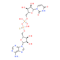 ChemSpider 2D Image | O-{[(2R,3S,4R,5R)-5-(6-Amino-9H-purin-9-yl)-3,4-dihydroxytetrahydro-2-furanyl]methyl} O-{[(2R,3S,4R,5R)-5-(2,4-dioxo-3,4-dihydro-1(2H)-pyrimidinyl)-3,4-dihydroxytetrahydro-2-furanyl]methyl} dihydrogen
 thiodiphosphate | C19H25N7O14P2S