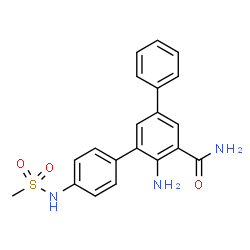 ChemSpider 2D Image | 6'-Amino-4-[(methylsulfonyl)amino]-1,1':3',1''-terphenyl-5'-carboxamide | C20H19N3O3S