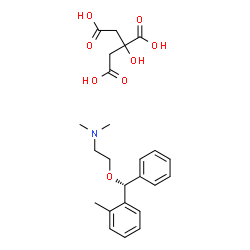 ChemSpider 2D Image | N,N-Dimethyl-2-[(R)-(2-methylphenyl)(phenyl)methoxy]ethanamine 2-hydroxy-1,2,3-propanetricarboxylate (1:1) | C24H31NO8
