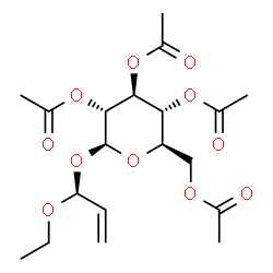ChemSpider 2D Image | (1R)-1-Ethoxy-2-propen-1-yl 2,3,4,6-tetra-O-acetyl-beta-D-glucopyranoside | C19H28O11