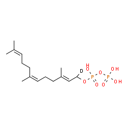 ChemSpider 2D Image | (2E,6Z)-3,7,11-Trimethyl(1-~2~H_1_)-2,6,10-dodecatrien-1-yl trihydrogen diphosphate | C15H27DO7P2