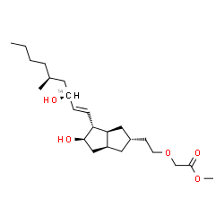 ChemSpider 2D Image | Methyl (2-{(2R,3aS,4R,5R,6aS)-5-hydroxy-4-[(1E,3R,5S)-3-hydroxy-5-methyl(3-~14~C)-1-nonen-1-yl]octahydro-2-pentalenyl}ethoxy)acetate | C2214CH40O5