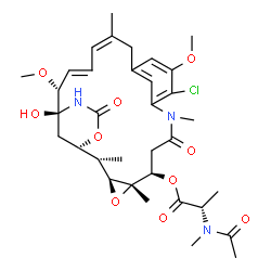 ChemSpider 2D Image | (3beta,4beta,7beta,9beta,11E,13Z)-Maytansine | C34H46ClN3O10