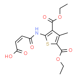 ChemSpider 2D Image | (2Z)-4-{[3,5-Bis(ethoxycarbonyl)-4-methyl-2-thienyl]amino}-4-oxobut-2-enoic acid | C15H17NO7S