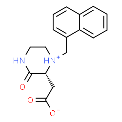ChemSpider 2D Image | [(2R)-1-(1-Naphthylmethyl)-3-oxopiperazin-1-ium-2-yl]acetate | C17H18N2O3