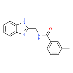 ChemSpider 2D Image | N-(1H-Benzimidazol-2-ylmethyl)-3-methylbenzamide | C16H15N3O