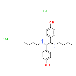 ChemSpider 2D Image | 4-[(1R,2S)-1,2-Bis(butylamino)-2-(4-hydroxyphenyl)ethyl]phenol dihydrochloride | C22H34Cl2N2O2