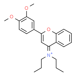 ChemSpider 2D Image | 2-(3,4-Dimethoxyphenyl)-N,N-dipropyl-4H-chromen-4-iminium | C23H28NO3