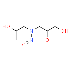 ChemSpider 2D Image | 3-[(2-Hydroxypropyl)nitrosoamino]-1,2-propanediol | C6H14N2O4
