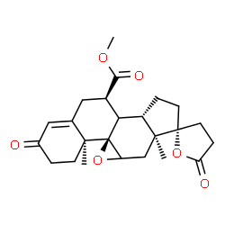 ChemSpider 2D Image | Methyl (4aS,4bR,6aS,7R,9aS,10R)-4a,6a-dimethyl-2,5'-dioxo-2,4,4',4a,5',5a,6,6a,8,9,9a,9b,10,11-tetradecahydro-3H,3'H-spiro[cyclopenta[7,8]phenanthro[4b,5-b]oxirene-7,2'-furan]-10-carboxylate | C24H30O6