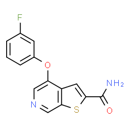 ChemSpider 2D Image | 4-(3-Fluorophenoxy)thieno[2,3-c]pyridine-2-carboxamide | C14H9FN2O2S