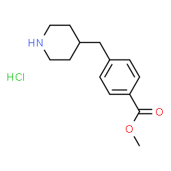 ChemSpider 2D Image | 4-(4-methoxycarbonylbenzyl)piperidine hydrochloride | C14H20ClNO2