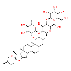 ChemSpider 2D Image | (25R)-Spirost-5-en-3-yl 6-deoxy-alpha-L-mannopyranosyl-(1->2)-[beta-D-glucopyranosyl-(1->4)]-beta-D-glucopyranoside | C45H72O17