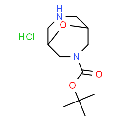 ChemSpider 2D Image | tert-Butyl 9-oxa-3,7-diazabicyclo[3.3.1]nonane-3-carboxylate hydrochloride | C11H21ClN2O3