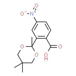 ChemSpider 2D Image | 4-Nitro-2-(2,5,5-trimethyl-1,3-dioxan-2-yl)benzoic acid | C14H17NO6