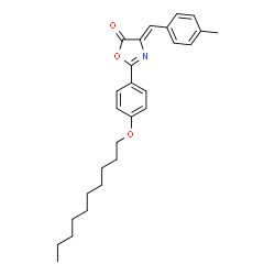 ChemSpider 2D Image | (4Z)-2-[4-(Decyloxy)phenyl]-4-(4-methylbenzylidene)-1,3-oxazol-5(4H)-one | C27H33NO3
