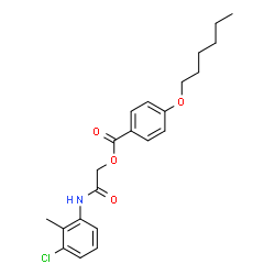 ChemSpider 2D Image | 2-[(3-Chloro-2-methylphenyl)amino]-2-oxoethyl 4-(hexyloxy)benzoate | C22H26ClNO4