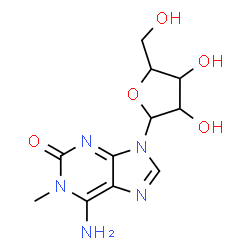 ChemSpider 2D Image | 6-Amino-1-methyl-9-pentofuranosyl-1,9-dihydro-2H-purin-2-one | C11H15N5O5