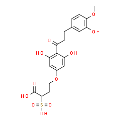 ChemSpider 2D Image | 4-{3,5-Dihydroxy-4-[3-(3-hydroxy-4-methoxyphenyl)propanoyl]phenoxy}-2-sulfobutanoic acid | C20H22O11S