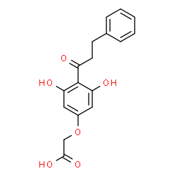 ChemSpider 2D Image | [3,5-Dihydroxy-4-(3-phenylpropanoyl)phenoxy]acetic acid | C17H16O6