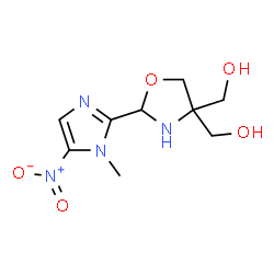 ChemSpider 2D Image | [2-(1-Methyl-5-nitro-1H-imidazol-2-yl)-1,3-oxazolidine-4,4-diyl]dimethanol | C9H14N4O5