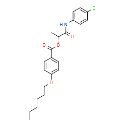 ChemSpider 2D Image | (2R)-1-[(4-Chlorophenyl)amino]-1-oxo-2-propanyl 4-(hexyloxy)benzoate | C22H26ClNO4