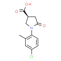 ChemSpider 2D Image | (3S)-1-(4-Chloro-2-methylphenyl)-5-oxo-3-pyrrolidinecarboxylic acid | C12H12ClNO3