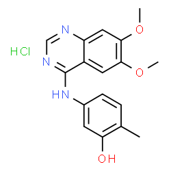 ChemSpider 2D Image | 5-[(6,7-Dimethoxy-4-quinazolinyl)amino]-2-methylphenol hydrochloride (1:1) | C17H18ClN3O3
