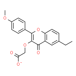 ChemSpider 2D Image | {[6-Ethyl-2-(4-methoxyphenyl)-4-oxo-4H-chromen-3-yl]oxy}acetate | C20H17O6