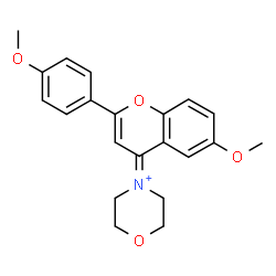 ChemSpider 2D Image | 4-[6-Methoxy-2-(4-methoxyphenyl)-4H-chromen-4-ylidene]morpholin-4-ium | C21H22NO4