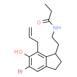 ChemSpider 2D Image | N-[2-(7-Allyl-5-bromo-6-hydroxy-2,3-dihydro-1H-inden-1-yl)ethyl]propanamide | C17H22BrNO2