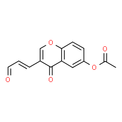 ChemSpider 2D Image | 4-Oxo-3-[(1E)-3-oxo-1-propen-1-yl]-4H-chromen-6-yl acetate | C14H10O5