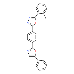 ChemSpider 2D Image | 2-(2-Methylphenyl)-5-[4-(5-phenyl-1,3-oxazol-2-yl)phenyl]-1,3,4-oxadiazole | C24H17N3O2