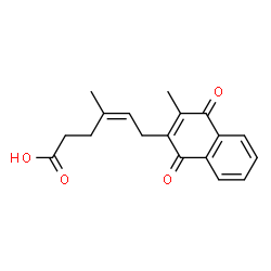 ChemSpider 2D Image | (4Z)-4-Methyl-6-(3-methyl-1,4-dioxo-1,4-dihydro-2-naphthalenyl)-4-hexenoic acid | C18H18O4