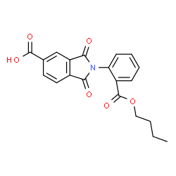 ChemSpider 2D Image | 2-[2-(butoxycarbonyl)phenyl]-1,3-dioxoisoindole-5-carboxylic acid | C20H17NO6