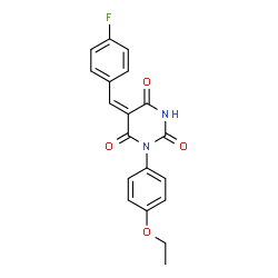 ChemSpider 2D Image | (5E)-1-(4-Ethoxyphenyl)-5-(4-fluorobenzylidene)-2,4,6(1H,3H,5H)-pyrimidinetrione | C19H15FN2O4