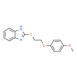 ChemSpider 2D Image | 2-{[2-(4-Methoxyphenoxy)ethyl]sulfanyl}-1H-benzimidazole | C16H16N2O2S