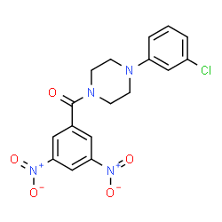 ChemSpider 2D Image | [4-(3-Chlorophenyl)-1-piperazinyl](3,5-dinitrophenyl)methanone | C17H15ClN4O5