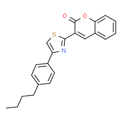 ChemSpider 2D Image | 3-[4-(4-Butyl-phenyl)-thiazol-2-yl]-chromen-2-one | C22H19NO2S