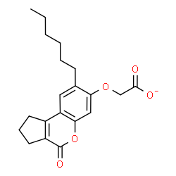ChemSpider 2D Image | [(8-Hexyl-4-oxo-1,2,3,4-tetrahydrocyclopenta[c]chromen-7-yl)oxy]acetate | C20H23O5